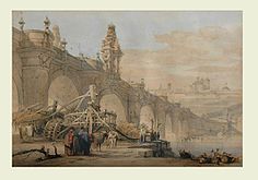 Sínia del molí del Pont de Toledo, a "Spanish Sketches" (1837) de David Roberts.