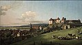 Blick von Süden auf Schloss Sonnenstein und die darunter liegende Altstadt von Pirna (Gemälde von Bernardo Bellotto)