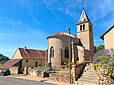 Le chevet de l’Église Saint-Hippolyte de Colombier-en-Brionnais en Saône-et-Loire.