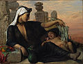 Elisabeth Jerichau-Baumann: Eine ägyptische Fellachenfrau mit ihrem Baby, 1872