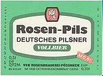 Etikett „Rosen-Pils“, Ende 1980er Jahre