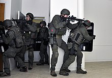 FBI SWAT agents in a training exercise FBI SWAT team Watervliet Arsenal.jpg