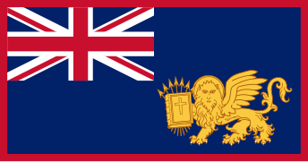 Bandera del protectorado británico de las Islas Jónicas (1817-1864).