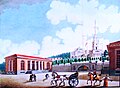 Вид Площади с приезда от реки Волхова, 1821