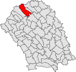 Location of Hudești, Botoșani