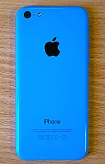 An iPhone 5C, the model used by one of the shooters IPhone 5c blue back.jpg