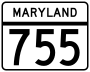 Maryland Route 755 marker