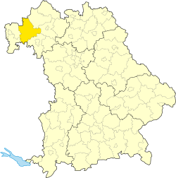 Zemský okres Mohan-Spessart na mapě Bavorska