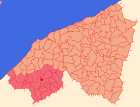Localização do município, dentro da região.