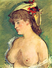 Plavuša s nagim grudima (c. 1878) autor: Édouard Manet