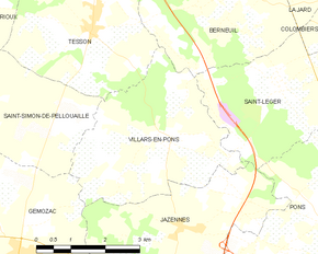 Poziția localității Villars-en-Pons