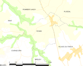 Mapa obce Runan