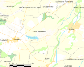 Mapa obce Poucharramet