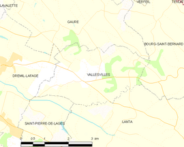 Mapa obce Vallesvilles