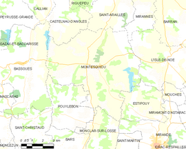 Mapa obce Montesquiou