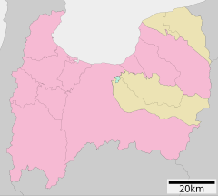 富山県立富山いずみ高等学校の位置（富山県内）