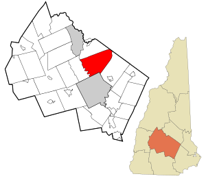 Location in Merrimack County and the state of New Hampshire.