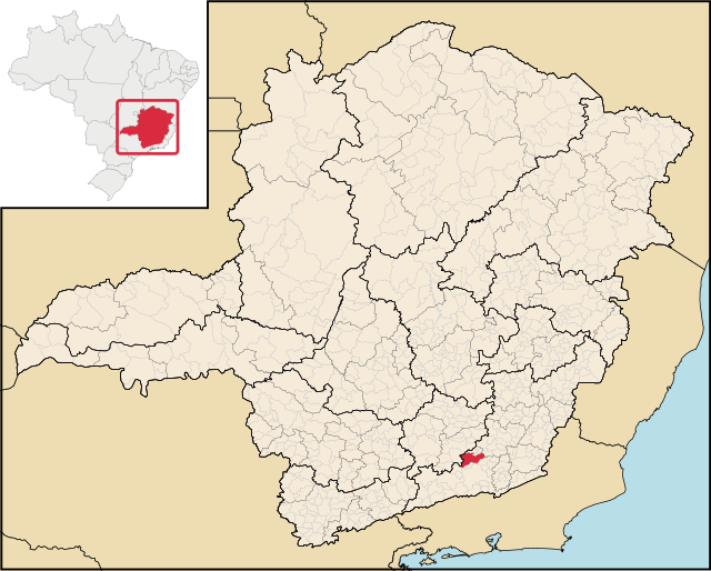Localização de Santos Dumont em Minas Gerais