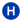 The letter H on a blue circle