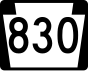 PA Route 830 signo