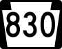 Pennsylvania Route 830 marker