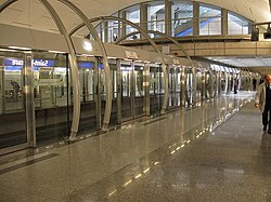 This station of the Paris Métro Line 14 has automatic platform-edge doors.
