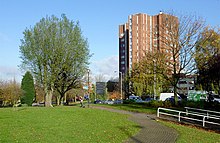 Tower block in Birch Street, Wolverhampton and from July 1999 to March 2015, the head office of Carillion Park by Ring Road St Andrew's, Wolverhampton - geograph.org.uk - 3757585.jpg