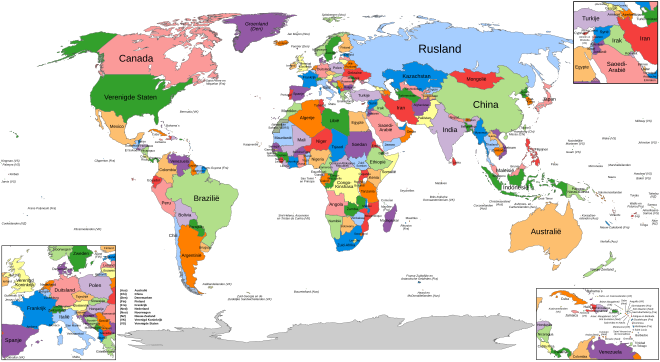 Staatkundige kaart van de wereld