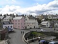 Looking southwest, the inn's location at the junctions of Shore Street (foreground), Church Street (leading south) and Shorehead (right)