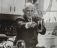 Papa Bernard in a 1949 TV infomercial for a Vitamix blender. Image courtesy the Hagley Museum and Library. Production photo - 1949 filmed for television infomercial - Papa Bernard, Vita-Mix Blender, Natural Foods Institute.jpg