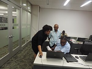 AfroCROWD Wikipedia editors September 21, 2015 @ Queens Public Library