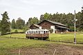 Triebwagen 2 der Rittner Bahn nächst der Haltestelle Weidacher am 27. Mai 2016