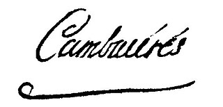 Ioannes Iacobus Régis de Cambacérès: subscriptio