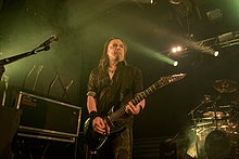 Elias Viljanen performing with Sonata Arctica in 2019