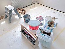 The tools used to plaster walls Stucco plaster tools.jpg