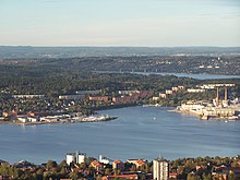 Sundsvallsfjärden sett från Södra Stadsberget i Sundsvall