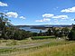 Tamar River und die Weinstraße im Tal Tamar Valley (Tamar Valley Wine Route), Nordtasmanien, Australien; fotografiert auf der Höhe von Rosevears bei Exeter