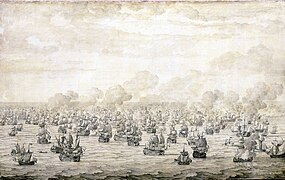 The First Battle of Schooneveld, 28 May 1673 during the Third Anglo-Dutch War.
