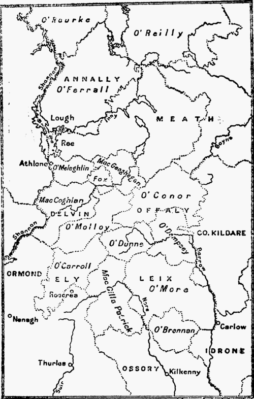 Map to illustrate the Plantation of Leinster