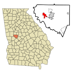 Location in Upson County and the state of Georgia