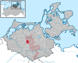 Elhelyezkedése Mecklenburg-Elő-Pomeránia térképén