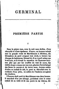 Émile Zola, Germinal, 1885    