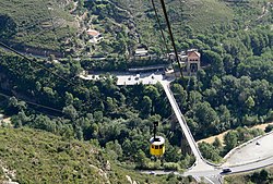 Vue d'une cabine sur la ligne.