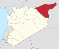 मानचित्र जिसमें अल-हसकाह الحسكة‎‎ \ Al-Hasakah हाइलाइटेड है