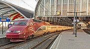 Thalys onder de noordelijke stationskap; 7 januari 2018.