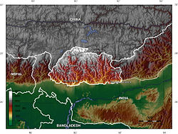 Topographical map of Bhutan (2006)