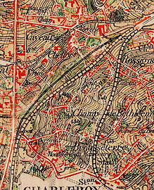 La Broucheterre sur une carte topographique datant de 1873
