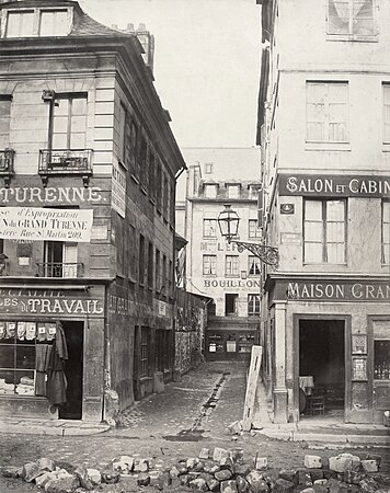 Angle des rues Réaumur, anciennement Royale-Saint-Martin, et de Breteuil dans les années 1850-1860.