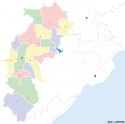 Map of छत्तीसगढ़ with कोरिया marked