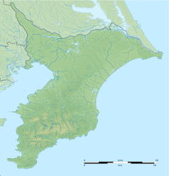 Mapa konturowa Chiby, blisko centrum na lewo znajduje się punkt z opisem „Chiba”